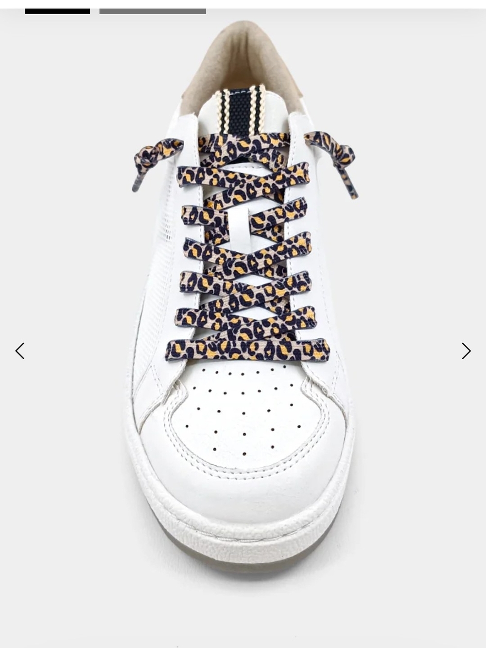 ShuShop White Sneakers with Rose Gold Heel & Leopard Laces - Picture 3 of 6